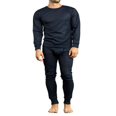 Knocker Men's Long Thermal Underwear Set, Medium, Black