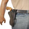 Barsony Black Leather 49-er Style Gun Holster for S&W K OR L Frame Right view 1