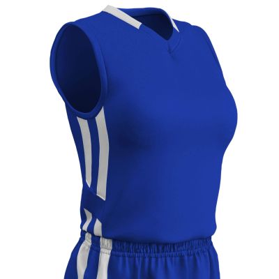 Champro Muscle Dri Gear Polyester Basketball Jersey, Women's Large, Royal, White