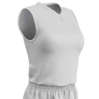 Champro Muscle Dri Gear Polyester Basketball Jersey, Women's Large, White, Scarlet