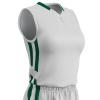 Champro Muscle Dri Gear Polyester Basketball Jersey, Women's Small, White, Forest Green,