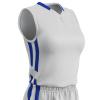 Champro Muscle Dri Gear Polyester Basketball Jersey, Women's Small, White, Royal