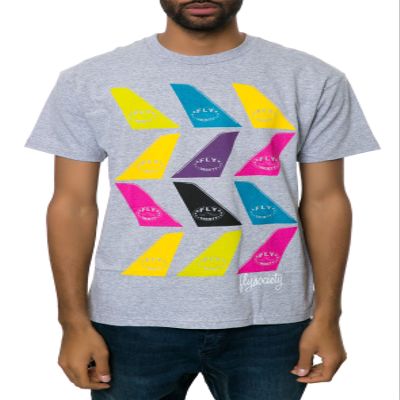Fly Society Men's Wingman Tee (Charcoal Grey, L)