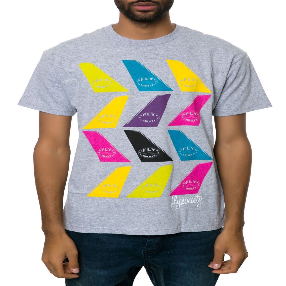 Fly Society Men's Wingman Tee (Charcoal Grey, L)