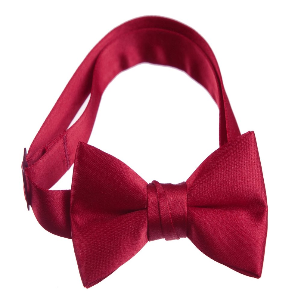Classic Pre-Tied Bow Tie Formal Solid Tuxedo for Toddlers and Boys Red