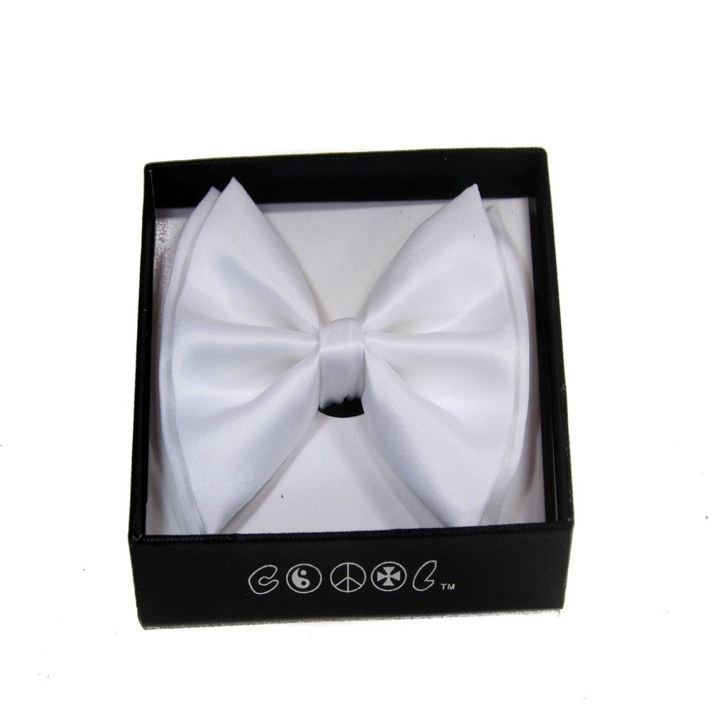 NEW Tuxedo Classic Bowtie Pure Plain Neckwear Adjustable Unisex Bow Tie (Free Standard Shipping with Usa!) (White)