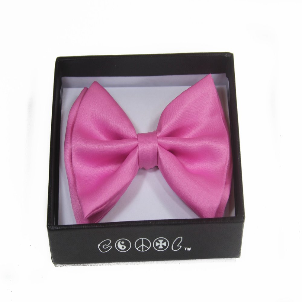 NEW Tuxedo Classic Bowtie Pure Plain Neckwear Adjustable Unisex Bow Tie (Pink)