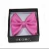 NEW Tuxedo Classic Bowtie Pure Plain Neckwear Adjustable Unisex Bow Tie (Pink) view 1