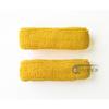 Couver Unisex Adult Teens 1 inch Thin Cotton Terry Wrist sweatbands, 1 Pair, Yellow view 2