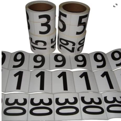 Blazer Athletic Hip Number 9 - Bulk Roll of 250 **Photo Shows Number Options, This is Single ROLL of Your Choice of #**
