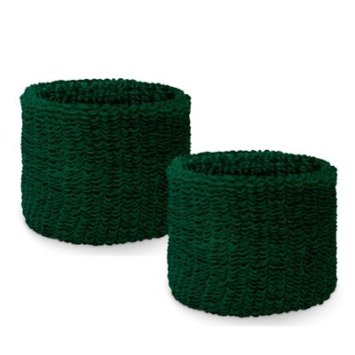 Couver Unisex Youth Kids Cotton Terry Wrist Bands/Wristbands for Event use (1 Pair), Dark Green
