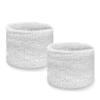 Couver Unisex Youth Kids Affordable Cotton Terry Wrist sweatbands for Event use (1 Pair), White view 1