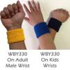 Couver Unisex Youth Kids Affordable Cotton Terry Wrist sweatbands for Event use (1 Pair), White view 3
