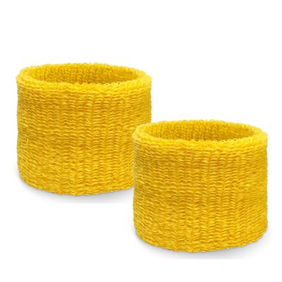 COUVER Youth Cotton Terry Athletic Wristbands, Yellow, 1 Pair