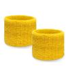 COUVER Youth Cotton Terry Athletic Wristbands, Yellow, 1 Pair view 1