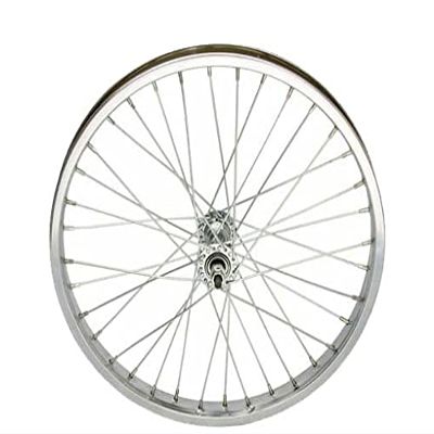 Bike 20 x 1.75 Steel Front Wheel 36 Spoke 12g UCP 3/8 Axle Single Wall Chrome.