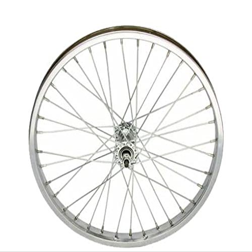 Bike 20 x 1.75 Steel Front Wheel 36 Spoke 12g UCP 3/8 Axle Single Wall Chrome.