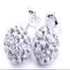10mm clear white pave shin crystal ball earrings view 1