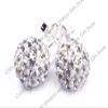 10mm clear white pave shin crystal ball earrings view 4