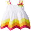 Bonnie Jean Little Girls' Bright Hanky Hem Sundress, White, 4 view 1