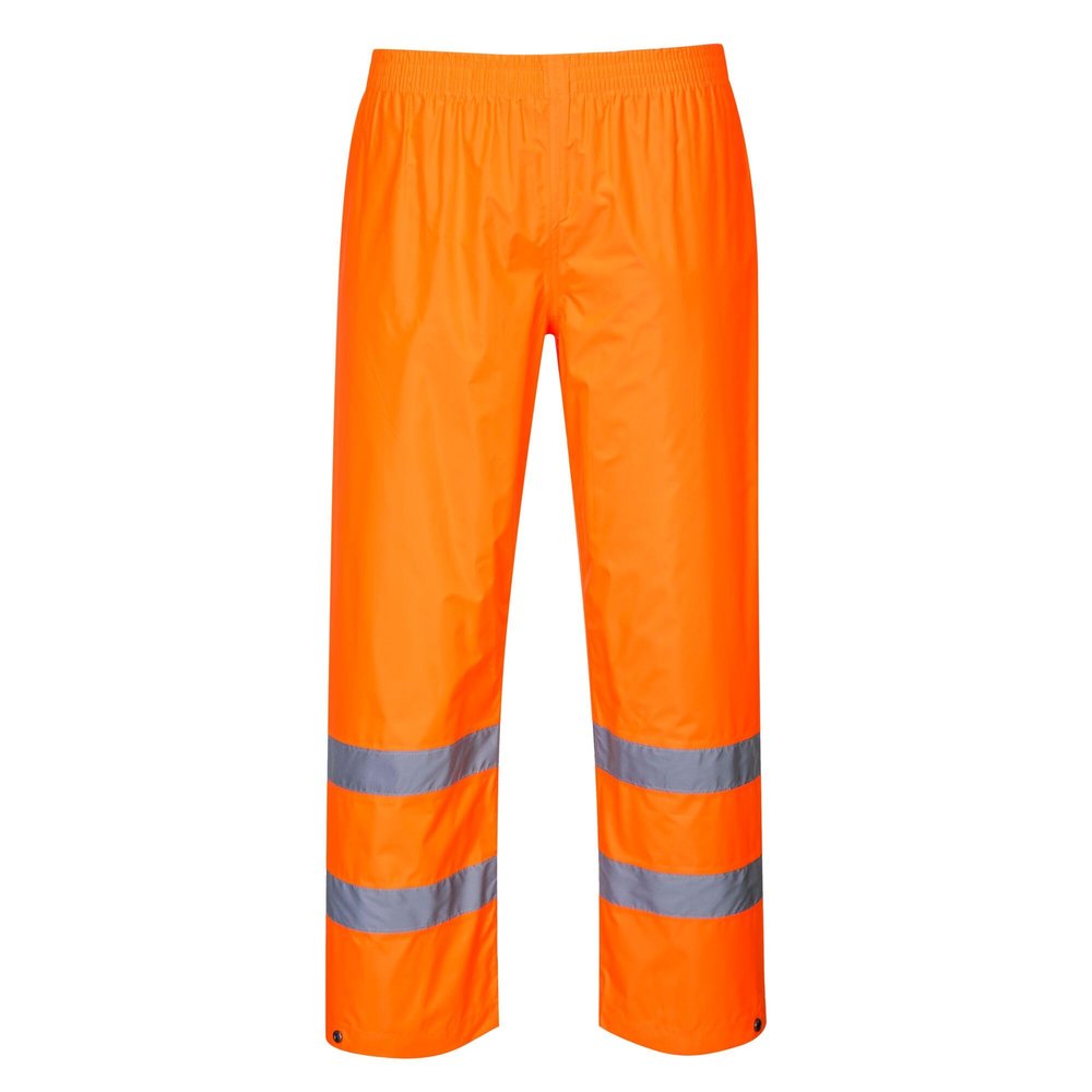 Portwest Hi-Vis Rain Trousers Viz Work Cargo Work Pants Reflective Waterproof Rain ANSI E, Orange, X Large