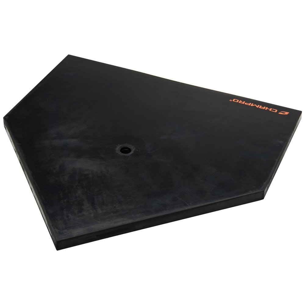 Champro Heavy Duty Reinforced Rubber Adjustable Batting Tee Home Plate Replacement Base, Black