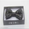 NEW Black Tuxedo Classic Bowtie Sequin Neckwear Adjustable Unisex Bow Tie view 1