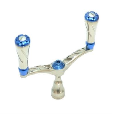 Livre Reel Wing D Handle Pitch 3.9 inches (98 mm), Forte Knob DS for Left Winding (Titanium P + Blue G)