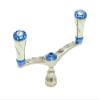 Livre Reel Wing D Handle Pitch 3.9 inches (98 mm), Forte Knob DS for Left Winding (Titanium P + Blue G) view 1