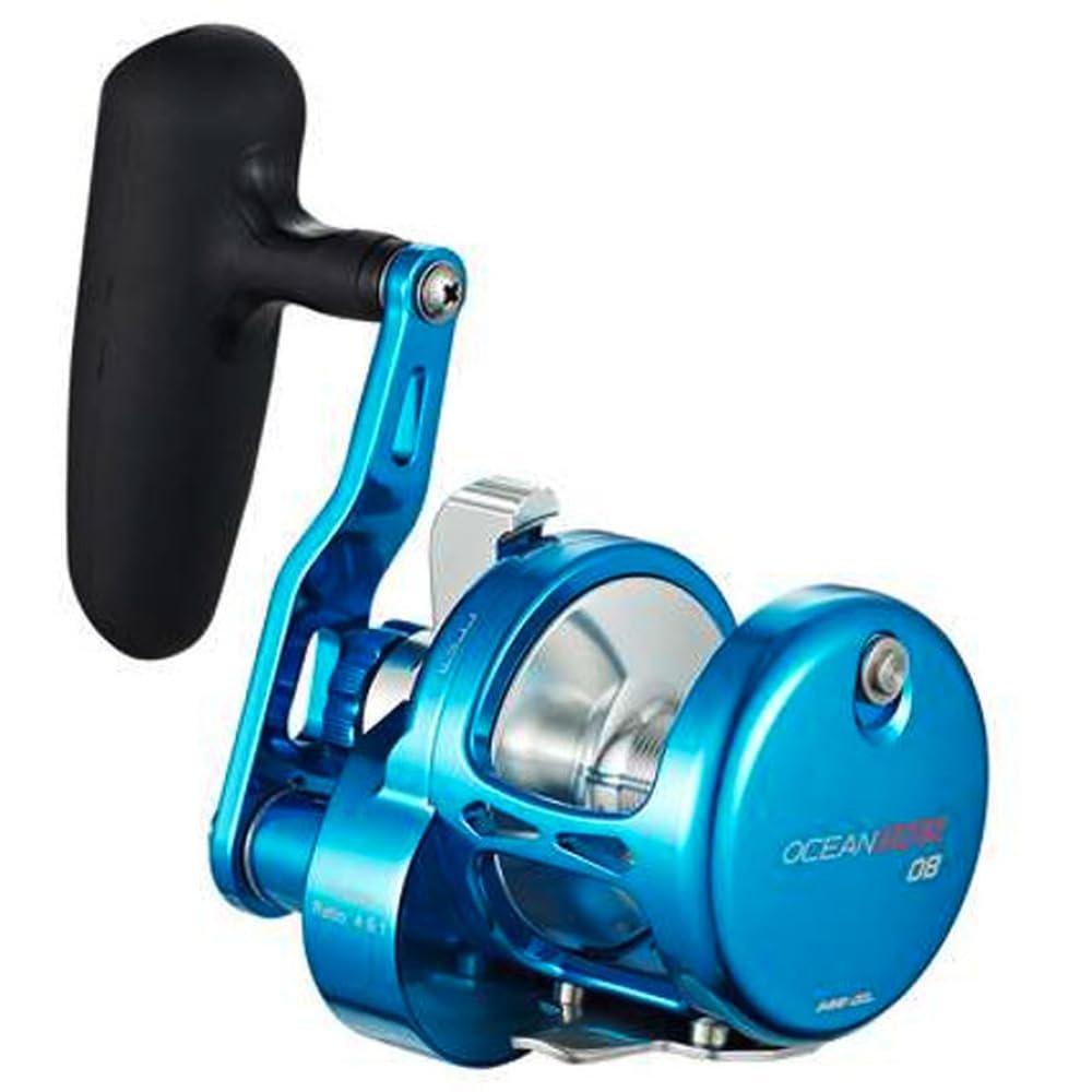 Maxel Ocean Master Lever Drag Jigging Reel Size 8 (Blue/Silver)
