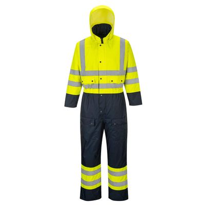 Portwest S479 Hi Vis 2 Tone Reflective Short Sleeve Safety Work Polo ANSI, YellowNavy, XXL