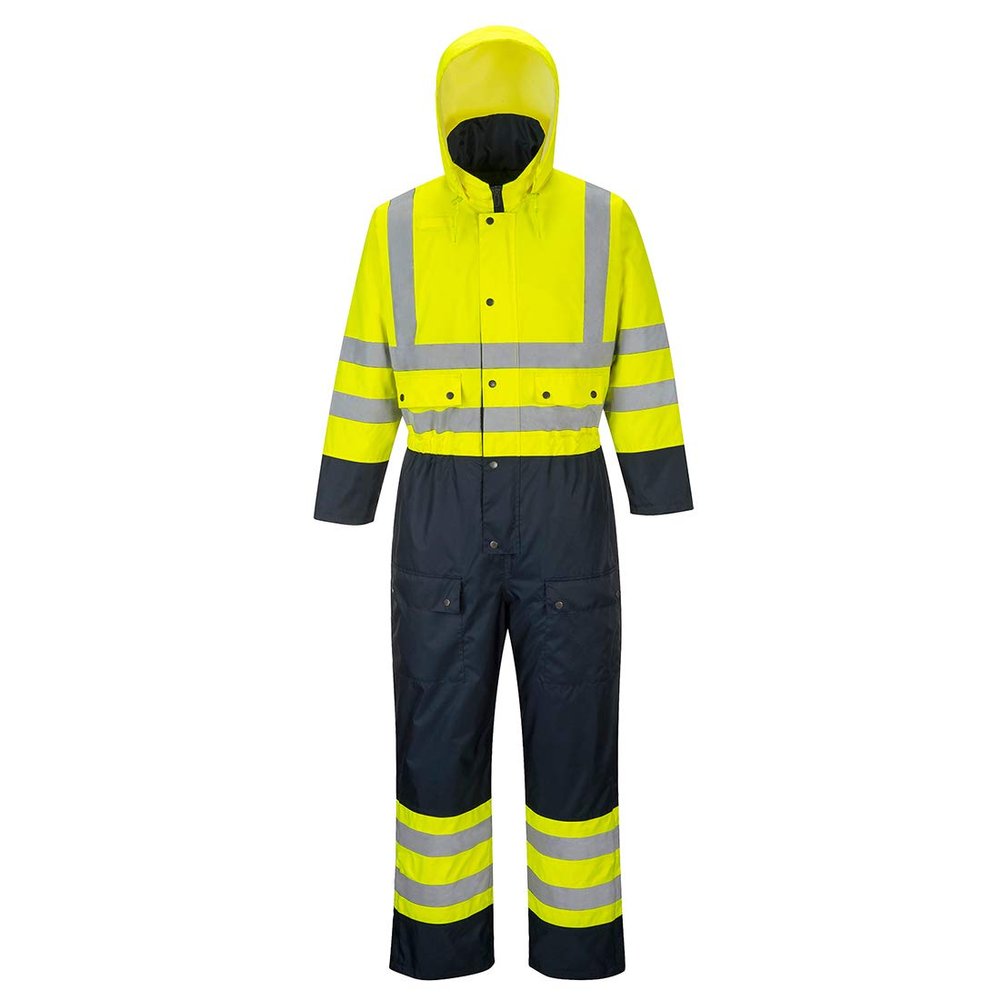 Portwest S479 Hi Vis 2 Tone Reflective Short Sleeve Safety Work Polo ANSI, YellowNavy, XXL