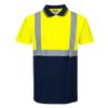 Portwest S479 Two-Tone Polo Safety Shirt Yellow/Navy, Medium view 1