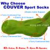 COUVER Bright Blue/Black Strip on Light Sky Blue Knee High Sports/Baseball Socks, Medium view 3