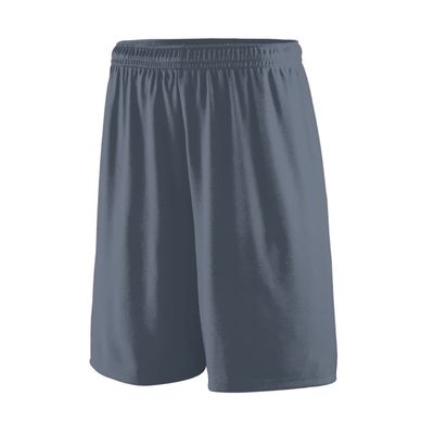 Augusta Sportswear Youth Training Shorts: 9-Inch Inseam for Teens, Athletic Workout Gym Clothes, Graphite, Large