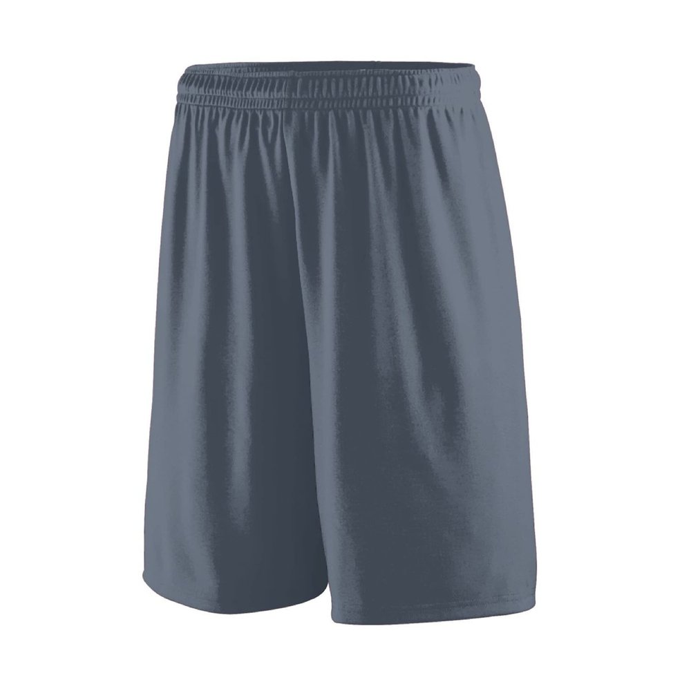 Augusta Sportswear Youth Training Shorts: 9-Inch Inseam for Teens, Athletic Workout Gym Clothes, Graphite, Large