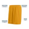 Augusta Sportswear Men's Octane Shorts : 100% Polyester, Moisture-Wicking Gym Shorts for Men, 7" Inseam, Tag-Free NM Gold view 4