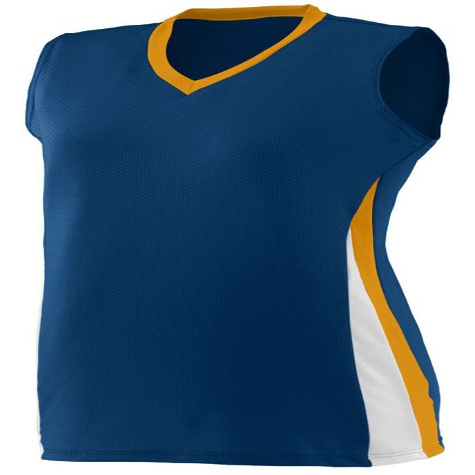 Augusta Sportswear Girls' 1356, Navy/Gold/White, Large