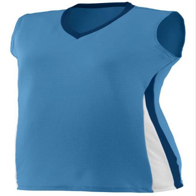 Augusta Sportswear Girls' 1356, Columbia Blue/Navy/White, Large