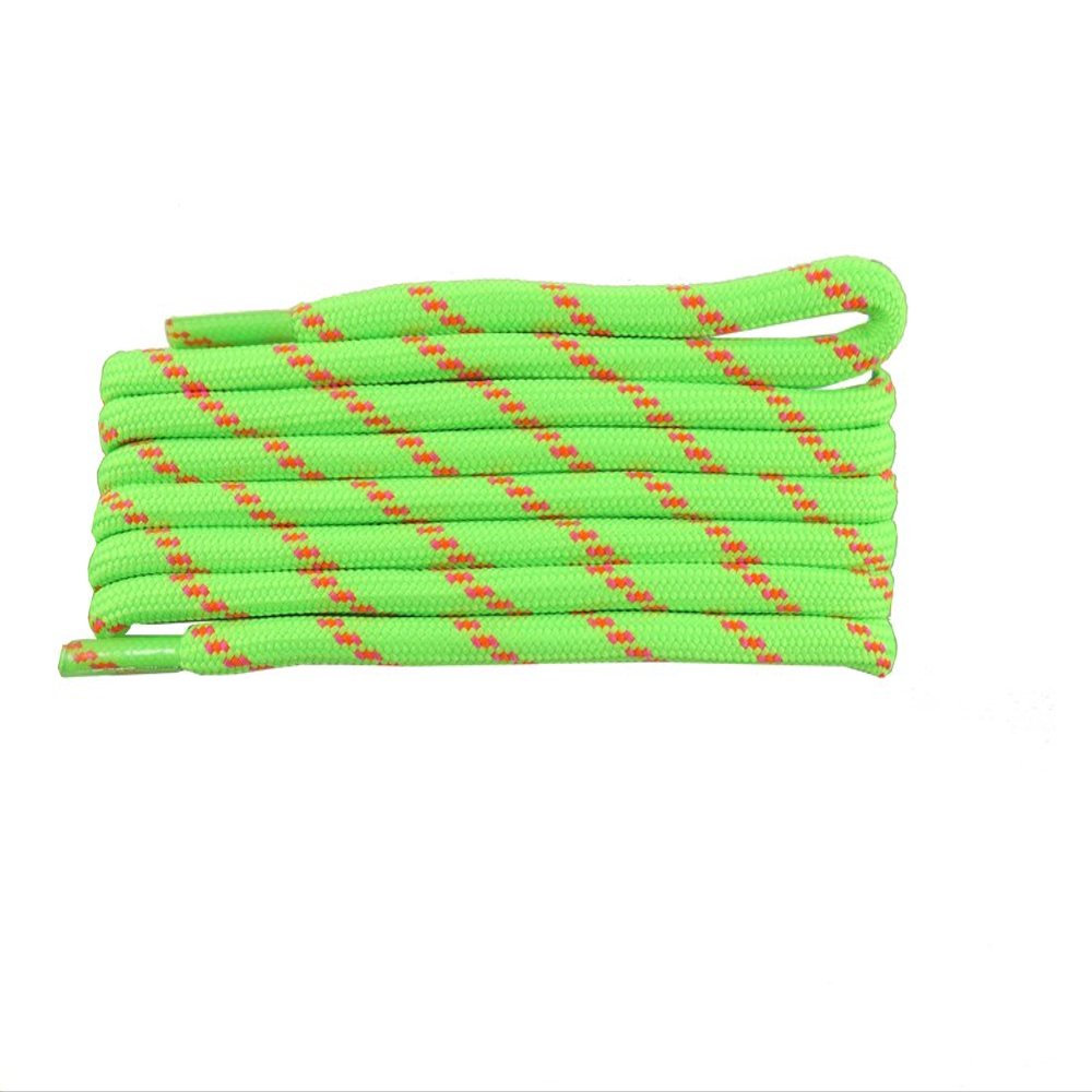 55INCH Dual Tone Round Shoe Lace Strings Fits All Shoes 2Pairs Pack-Neon Green and Neon Orange