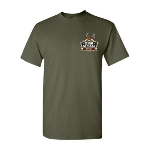 Deer Stalker Outdoors Hunting T-Shirt (Olive Drab, X-Large)