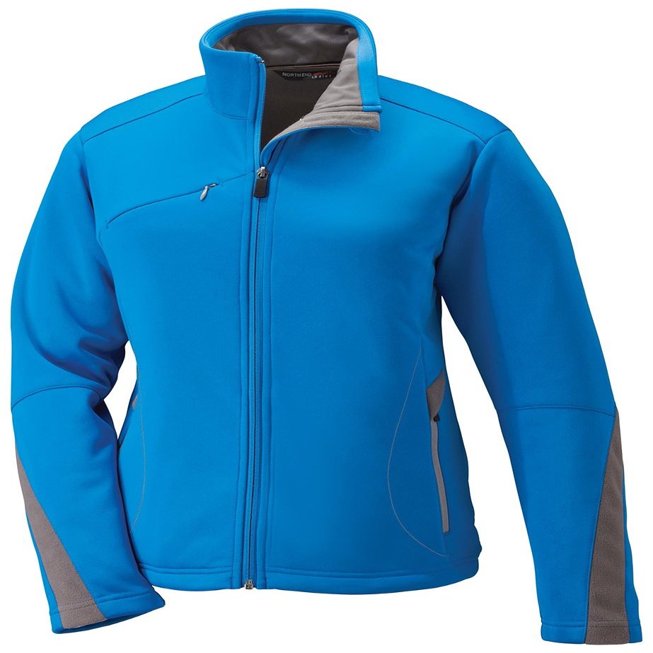 North End Escape Ladies Bonded Fleece Jacket. 78649 - Small - Olympic Blue / Black Silk