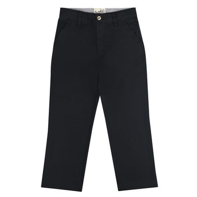 Buyless Fashion Boys Pants Flat Front Soft Cotton Casual Regular Fit Straight - 21S1824-NVY-4 Navy