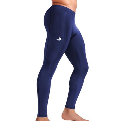 CompressionZ Men's Compression Pants for Workout, Sports|Base Layer Running Tights Leggings (Navy, X-Large)
