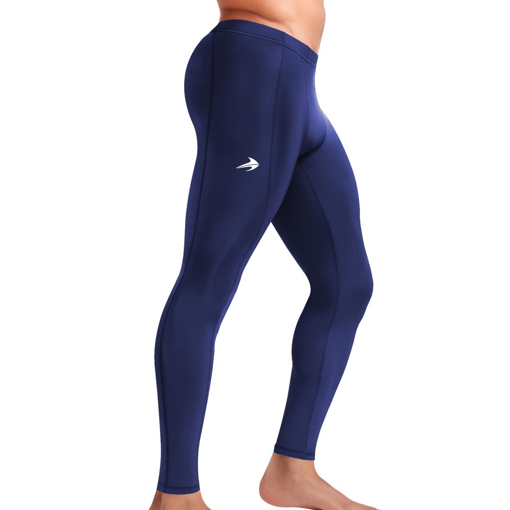 CompressionZ Men's Compression Pants for Workout, Sports|Base Layer Running Tights Leggings (Navy, X-Large)