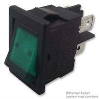 Arcolectric (Bulgin Limited) Switch, Rocker, Dpst, 15A, 277V, Green - H8553VBNAE