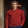 H2H Men Dress Sweater Long Sleeve V Neck Pullover Knitted Sweater Fall Winter RED US L/Asia XL (KMOSWL036) view 2