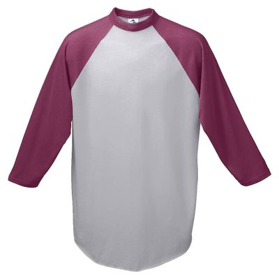 Augusta Sportswear Men's Baseball Jersey, Large, Athletic Heather/Maroon