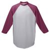 Augusta Sportswear Men's Baseball Jersey, Large, Athletic Heather/Maroon view 1