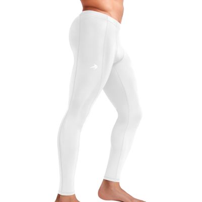 CompressionZ Men's Compression Pants for Workout, Sports|Base Layer Running Tights Leggings (White, X-Large)
